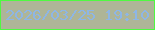 文字の大きさ：3、枠の色：4ff942、背景の色：aeb598、文字の色：8eb6e5 無料ブログパーツのブログ時計