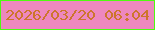 文字の大きさ：3、枠の色：4ffa10、背景の色：ed88be、文字の色：cd752c 無料ブログパーツのブログ時計