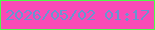 文字の大きさ：4、枠の色：4ffa4a、背景の色：f94bb7、文字の色：6796d1 無料ブログパーツのブログ時計