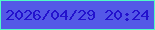 文字の大きさ：2、枠の色：4ffac7、背景の色：5458e7、文字の色：2312ce 無料ブログパーツのブログ時計