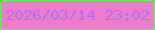 文字の大きさ：2、枠の色：4ffc47、背景の色：ed7ccb、文字の色：ae6ff7 無料ブログパーツのブログ時計