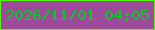 文字の大きさ：5、枠の色：4ffe09、背景の色：9e4a9b、文字の色：02d01f 無料ブログパーツのブログ時計