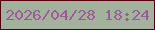 文字の大きさ：5、枠の色：50000e、背景の色：a4b19d、文字の色：9e5b99 無料ブログパーツのブログ時計