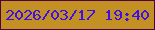 文字の大きさ：2、枠の色：50013f、背景の色：c39024、文字の色：3d10ea 無料ブログパーツのブログ時計