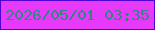 文字の大きさ：1、枠の色：5002d3、背景の色：e639f9、文字の色：2f8582 無料ブログパーツのブログ時計