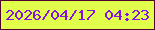 文字の大きさ：3、枠の色：50052e、背景の色：e1fe4a、文字の色：8414e4 無料ブログパーツのブログ時計