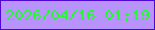 文字の大きさ：3、枠の色：5006d3、背景の色：b793fb、文字の色：20fc2a 無料ブログパーツのブログ時計
