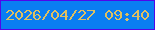 文字の大きさ：2、枠の色：5006ea、背景の色：0a7ef2、文字の色：ddc061 無料ブログパーツのブログ時計