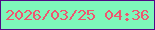 文字の大きさ：2、枠の色：500986、背景の色：7ef7ba、文字の色：ef5670 無料ブログパーツのブログ時計