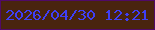 文字の大きさ：1、枠の色：500a67、背景の色：49240e、文字の色：3f3ff5 無料ブログパーツのブログ時計