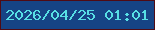 文字の大きさ：3、枠の色：500b14、背景の色：164485、文字の色：57dfe5 無料ブログパーツのブログ時計