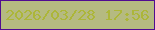 文字の大きさ：4、枠の色：500b91、背景の色：b5ba81、文字の色：acb639 無料ブログパーツのブログ時計