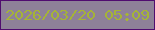 文字の大きさ：1、枠の色：500c6f、背景の色：8e8198、文字の色：a5b436 無料ブログパーツのブログ時計