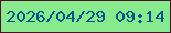 文字の大きさ：1、枠の色：500d28、背景の色：87ea8c、文字の色：02558a 無料ブログパーツのブログ時計