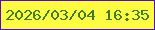 文字の大きさ：1、枠の色：500dc6、背景の色：fefb43、文字の色：3f7d28 無料ブログパーツのブログ時計