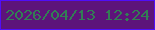文字の大きさ：3、枠の色：500ef8、背景の色：5d147a、文字の色：327e54 無料ブログパーツのブログ時計