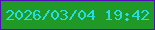 文字の大きさ：2、枠の色：500fb5、背景の色：209926、文字の色：26dee1 無料ブログパーツのブログ時計
