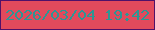 文字の大きさ：5、枠の色：501169、背景の色：e24a5c、文字の色：2d9694 無料ブログパーツのブログ時計