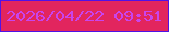 文字の大きさ：2、枠の色：5012e7、背景の色：e2255e、文字の色：c944ed 無料ブログパーツのブログ時計