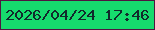 文字の大きさ：1、枠の色：501540、背景の色：16db6d、文字の色：112a2c 無料ブログパーツのブログ時計