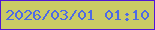 文字の大きさ：1、枠の色：5016d6、背景の色：cacb65、文字の色：4d6ae5 無料ブログパーツのブログ時計