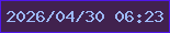 文字の大きさ：5、枠の色：5017ea、背景の色：41224e、文字の色：9cb9f8 無料ブログパーツのブログ時計