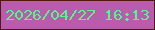 文字の大きさ：3、枠の色：501910、背景の色：bb5bab、文字の色：57f38c 無料ブログパーツのブログ時計