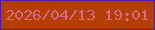 文字の大きさ：4、枠の色：5019ab、背景の色：b43e01、文字の色：d76689 無料ブログパーツのブログ時計
