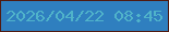 文字の大きさ：1、枠の色：501a10、背景の色：2f7fbf、文字の色：50b3ca 無料ブログパーツのブログ時計