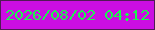 文字の大きさ：4、枠の色：501a55、背景の色：cb0ee2、文字の色：1df54e 無料ブログパーツのブログ時計