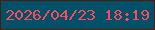 文字の大きさ：1、枠の色：501b07、背景の色：01506a、文字の色：f84d59 無料ブログパーツのブログ時計