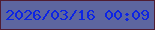 文字の大きさ：1、枠の色：501d32、背景の色：5d66a0、文字の色：0c24e4 無料ブログパーツのブログ時計