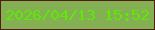 文字の大きさ：1、枠の色：501e12、背景の色：84af52、文字の色：5deb05 無料ブログパーツのブログ時計