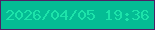 文字の大きさ：1、枠の色：501f65、背景の色：04bc94、文字の色：1de3aa 無料ブログパーツのブログ時計
