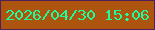 文字の大きさ：5、枠の色：502159、背景の色：ad540f、文字の色：1efd9b 無料ブログパーツのブログ時計
