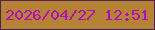 文字の大きさ：5、枠の色：50234e、背景の色：b58336、文字の色：b608bd 無料ブログパーツのブログ時計