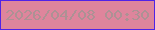 文字の大きさ：5、枠の色：5023e6、背景の色：de859c、文字の色：ad9194 無料ブログパーツのブログ時計