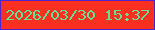文字の大きさ：4、枠の色：5024cb、背景の色：fc3021、文字の色：65e194 無料ブログパーツのブログ時計
