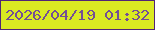 文字の大きさ：1、枠の色：502577、背景の色：daea22、文字の色：744e95 無料ブログパーツのブログ時計