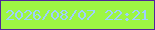 文字の大きさ：2、枠の色：50269a、背景の色：9df644、文字の色：9dd0fe 無料ブログパーツのブログ時計