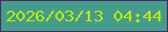 文字の大きさ：3、枠の色：50285d、背景の色：449c8c、文字の色：bdea07 無料ブログパーツのブログ時計