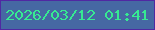 文字の大きさ：4、枠の色：5028a2、背景の色：4668a3、文字の色：37ea92 無料ブログパーツのブログ時計