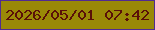 文字の大きさ：5、枠の色：502b91、背景の色：998907、文字の色：5a1008 無料ブログパーツのブログ時計