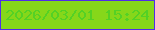 文字の大きさ：1、枠の色：502de8、背景の色：86d71a、文字の色：54d125 無料ブログパーツのブログ時計