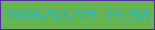 文字の大きさ：2、枠の色：502e95、背景の色：65b450、文字の色：24b6cf 無料ブログパーツのブログ時計