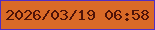 文字の大きさ：5、枠の色：502ec3、背景の色：d96a27、文字の色：4f1308 無料ブログパーツのブログ時計