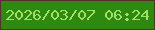 文字の大きさ：5、枠の色：503428、背景の色：2e8911、文字の色：a2e062 無料ブログパーツのブログ時計