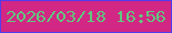 文字の大きさ：5、枠の色：503ded、背景の色：d22784、文字の色：61c77f 無料ブログパーツのブログ時計
