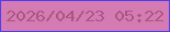 文字の大きさ：3、枠の色：503df0、背景の色：d57bb4、文字の色：aa5681 無料ブログパーツのブログ時計