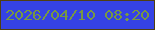 文字の大きさ：5、枠の色：503f11、背景の色：3542e5、文字の色：779842 無料ブログパーツのブログ時計